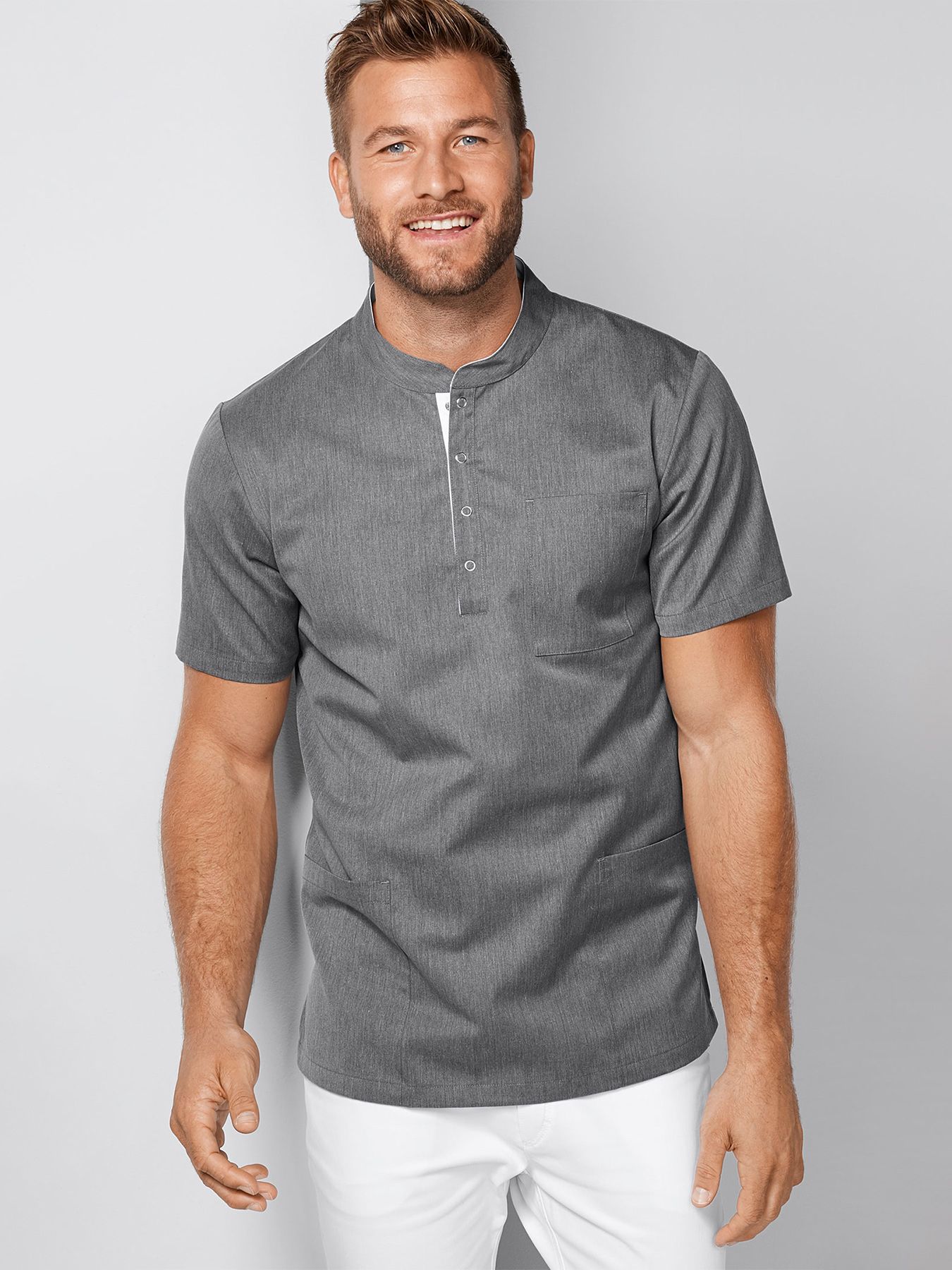 Unisex overdel m/lille ståkrave