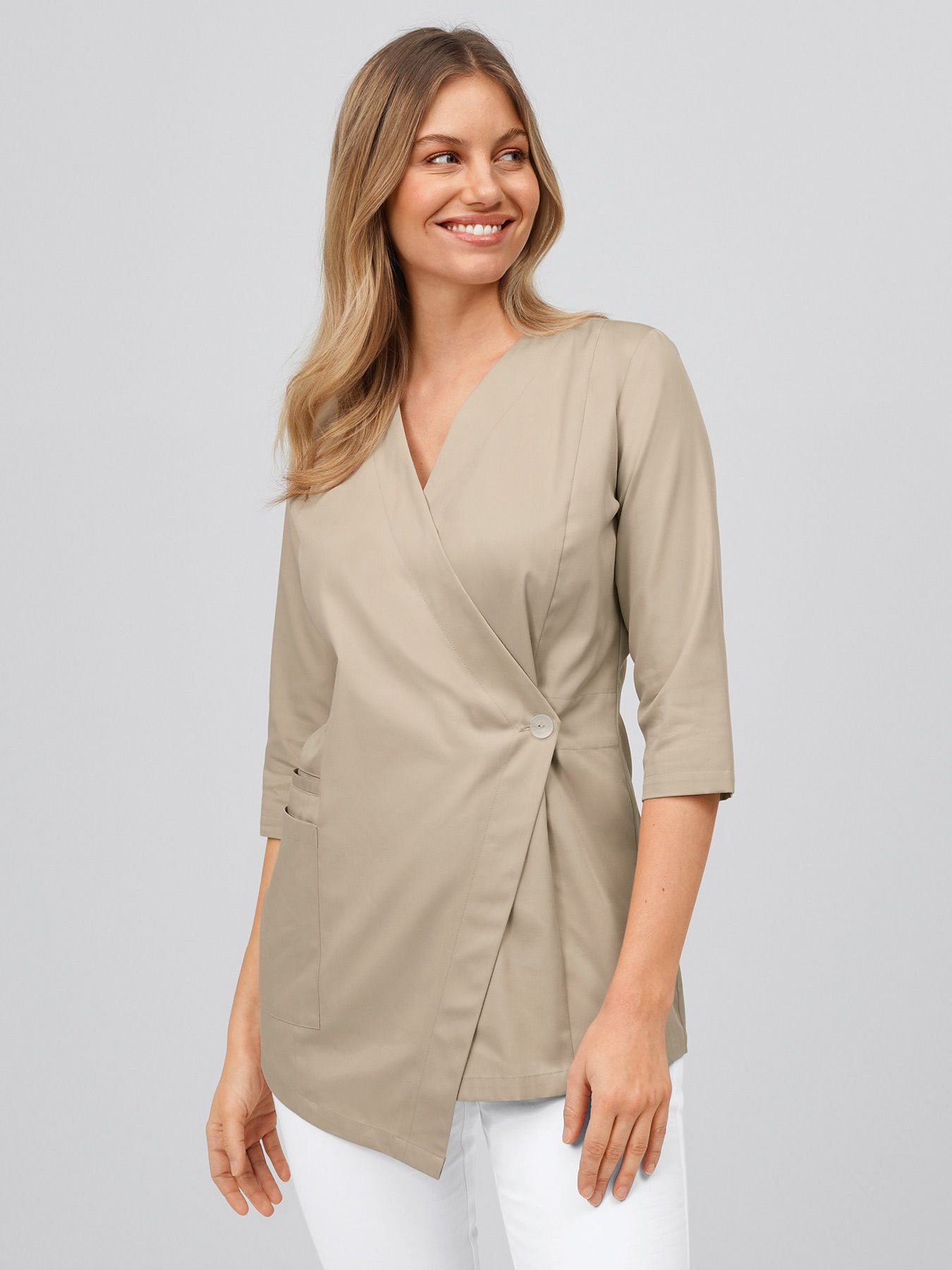 Dametunika m/asymetrisk front