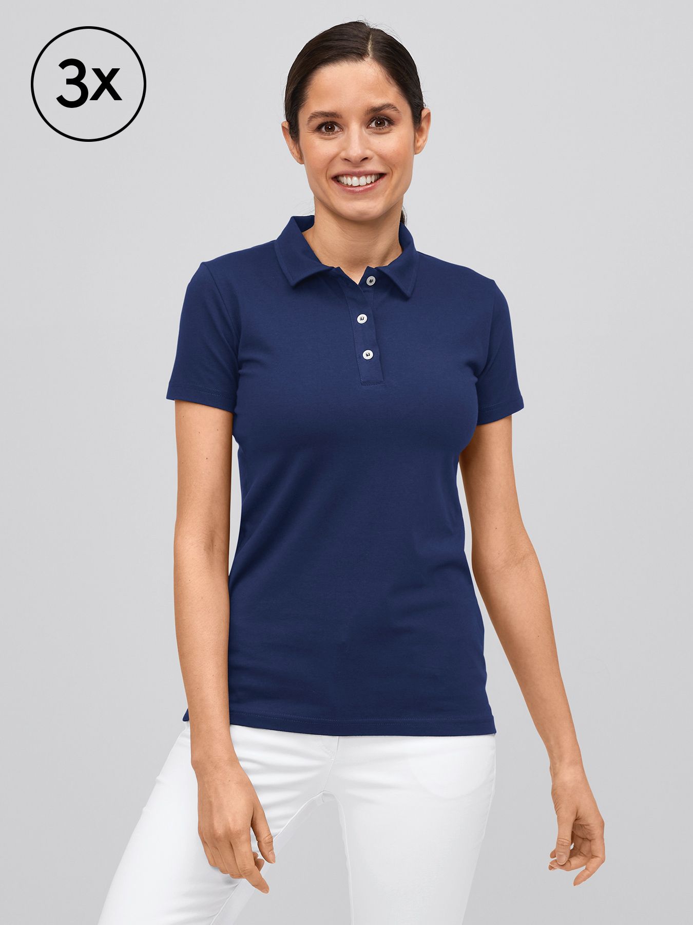 Damepolo MATERA, single jersey 3-pak
