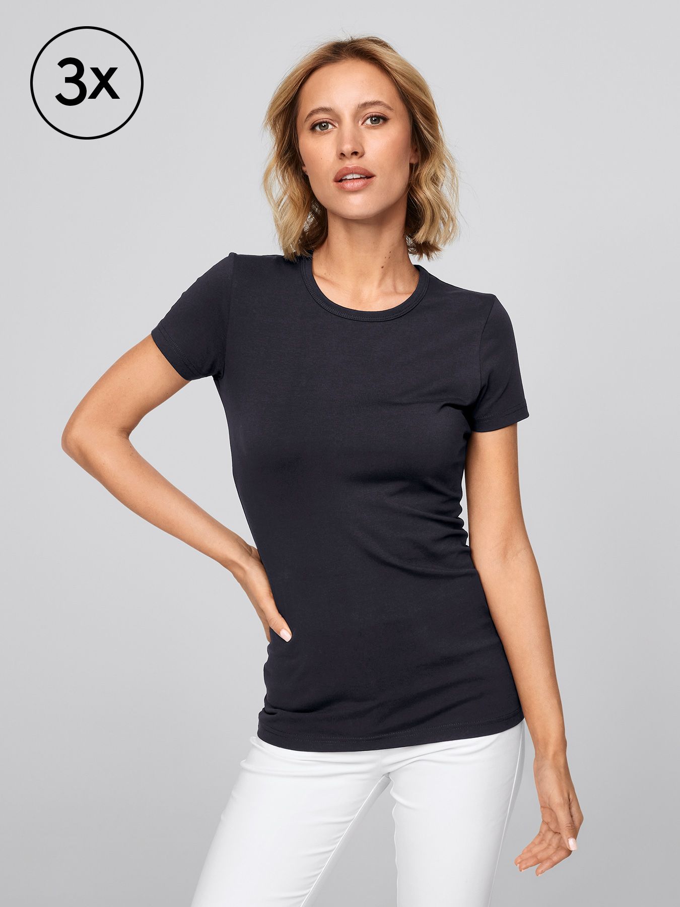 Dame t-shirt BARI 3-pak