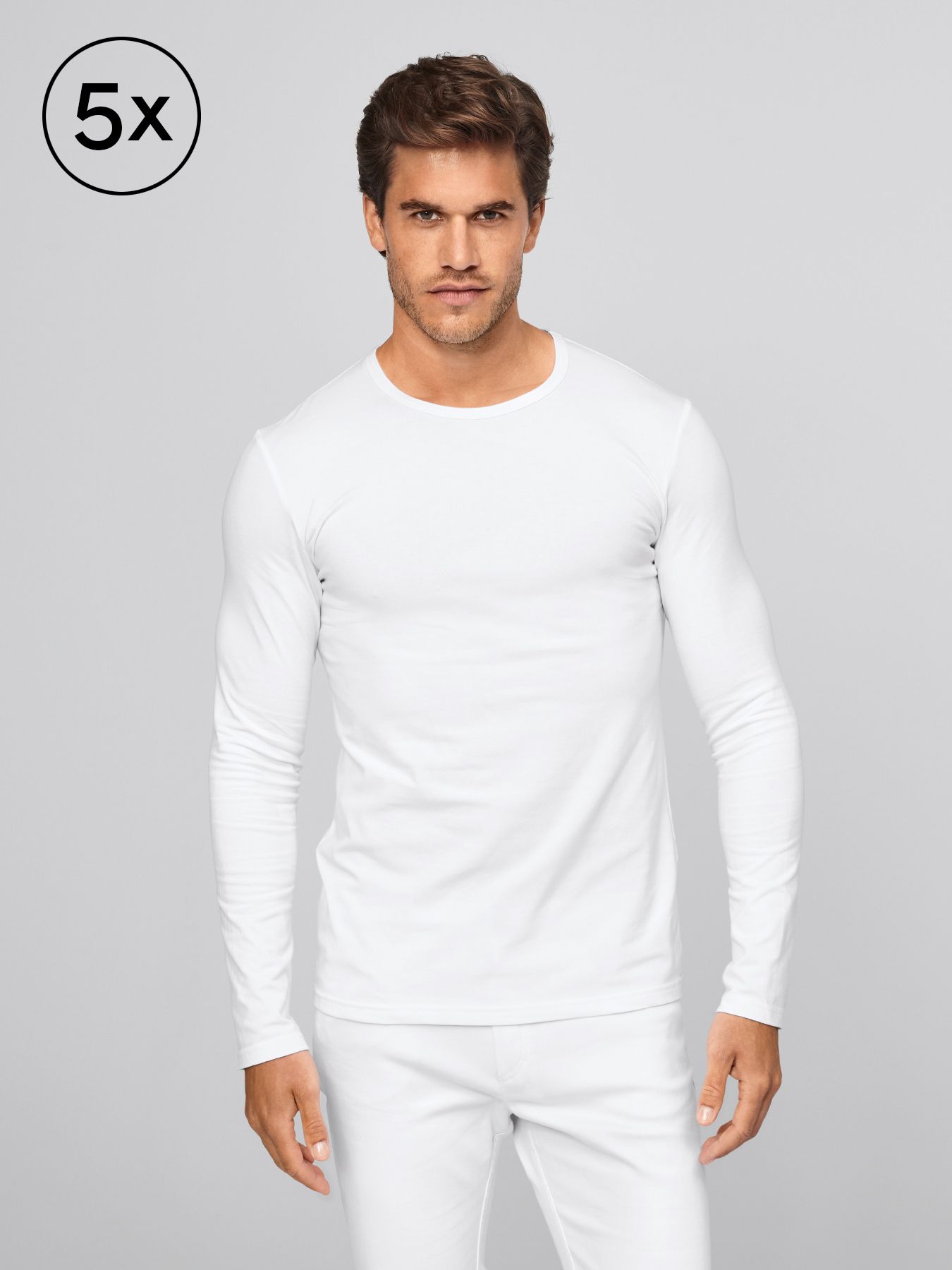 Langærmet t-shirt SKIVE 5-pak