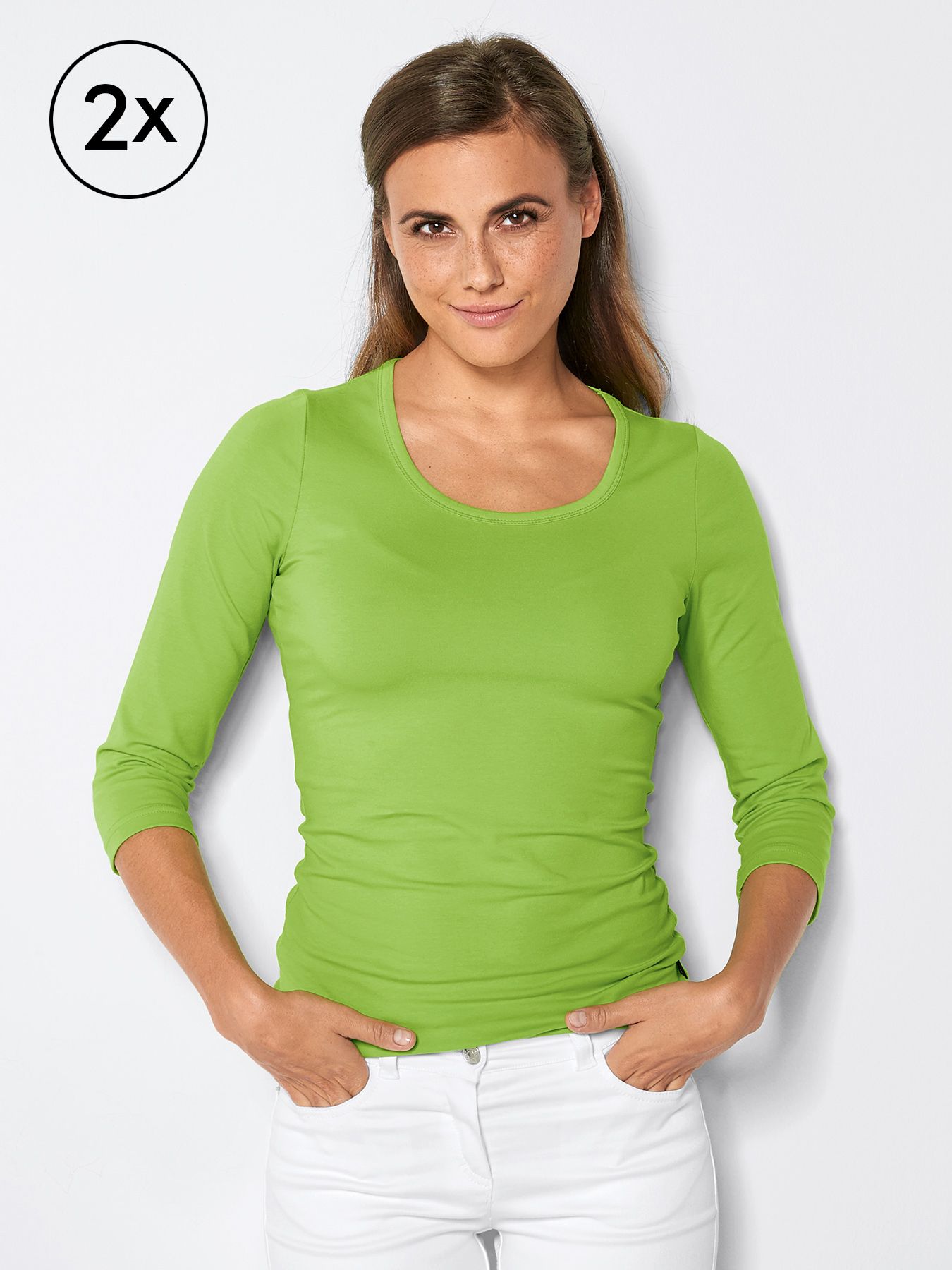 Dame t-shirt 3/4 ærmer EBRO 2-pak