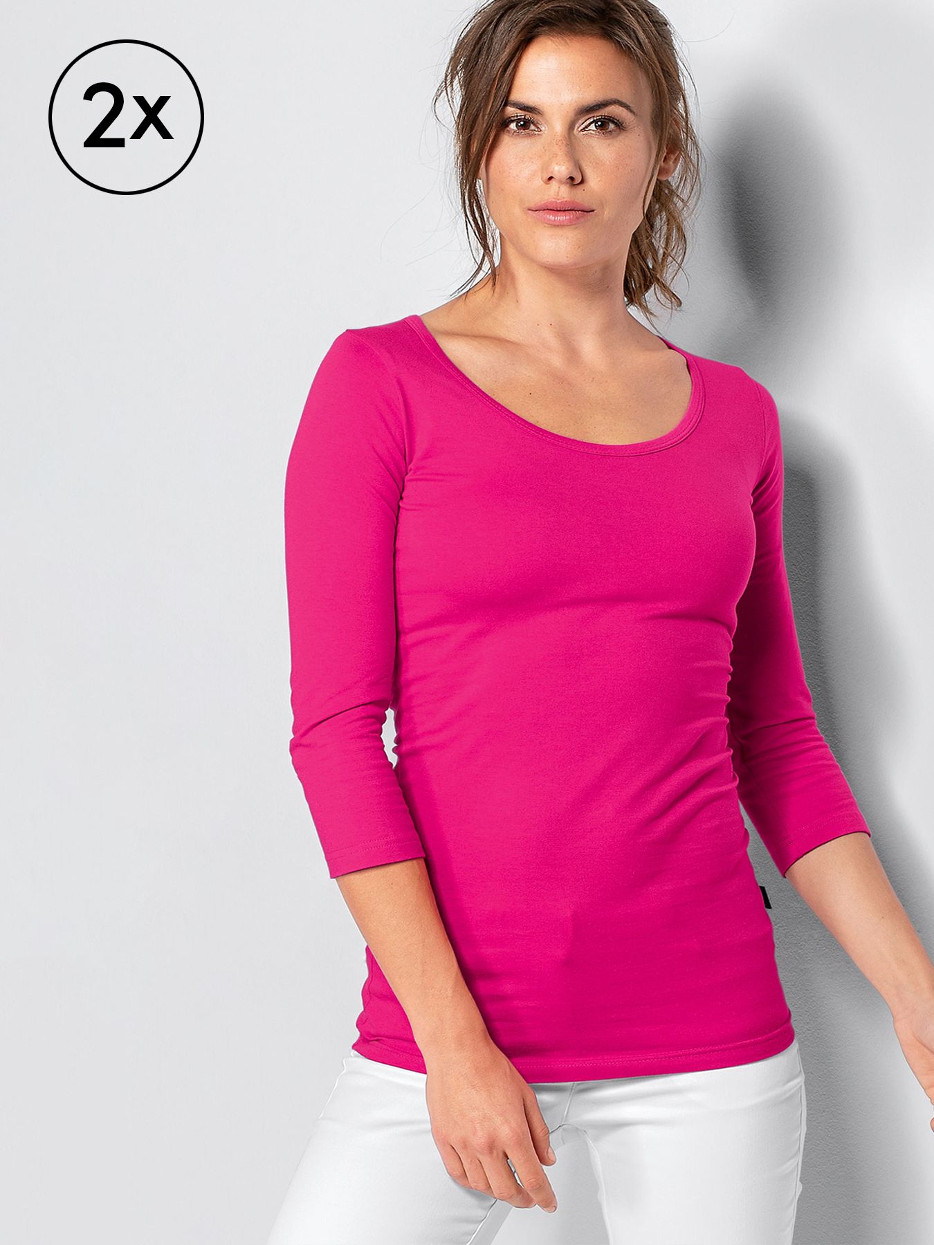 Dame t-shirt 3/4 ærmer EBRO 2-pak
