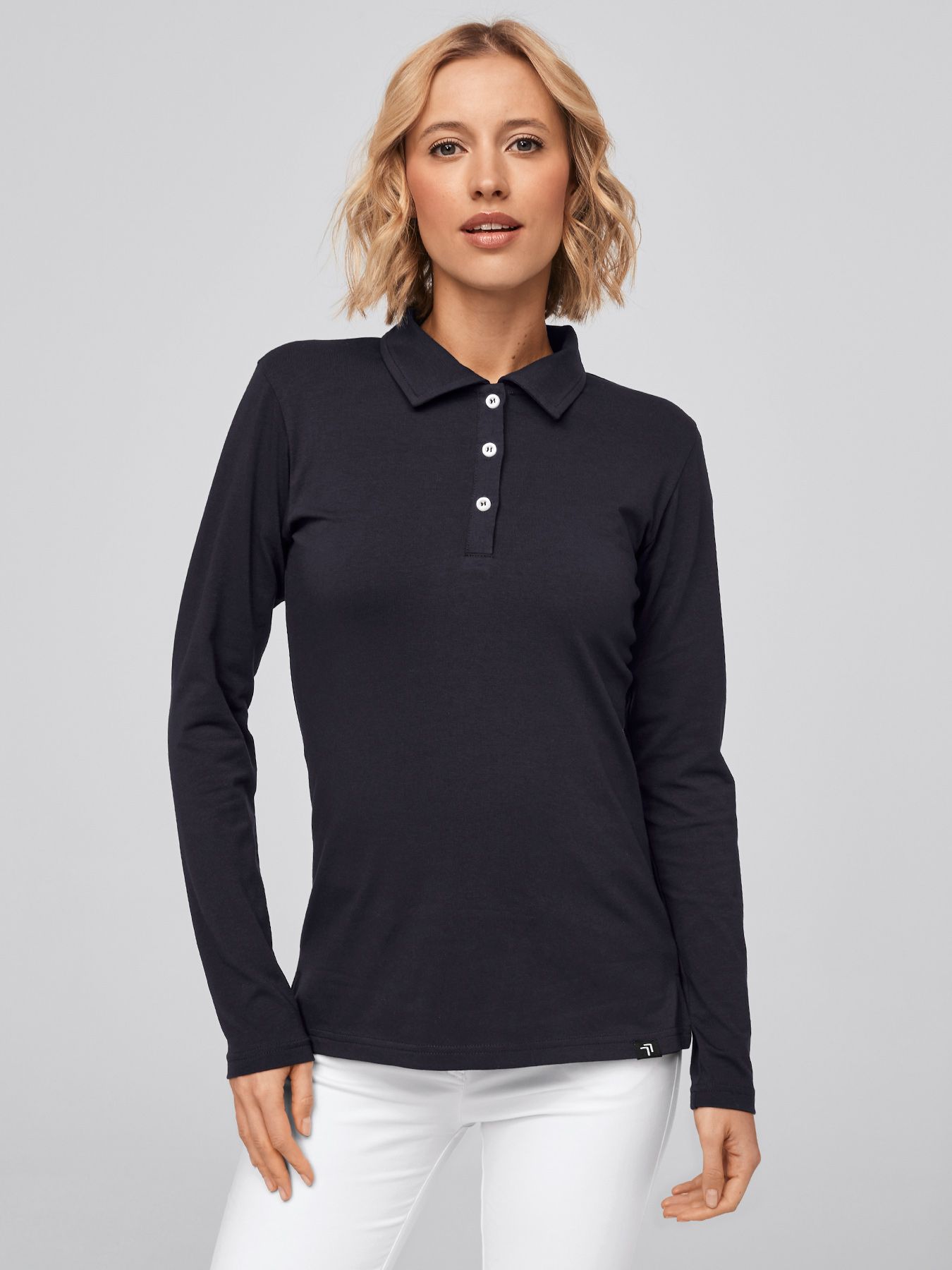 Damepolo LODI, single jersey - langærmet