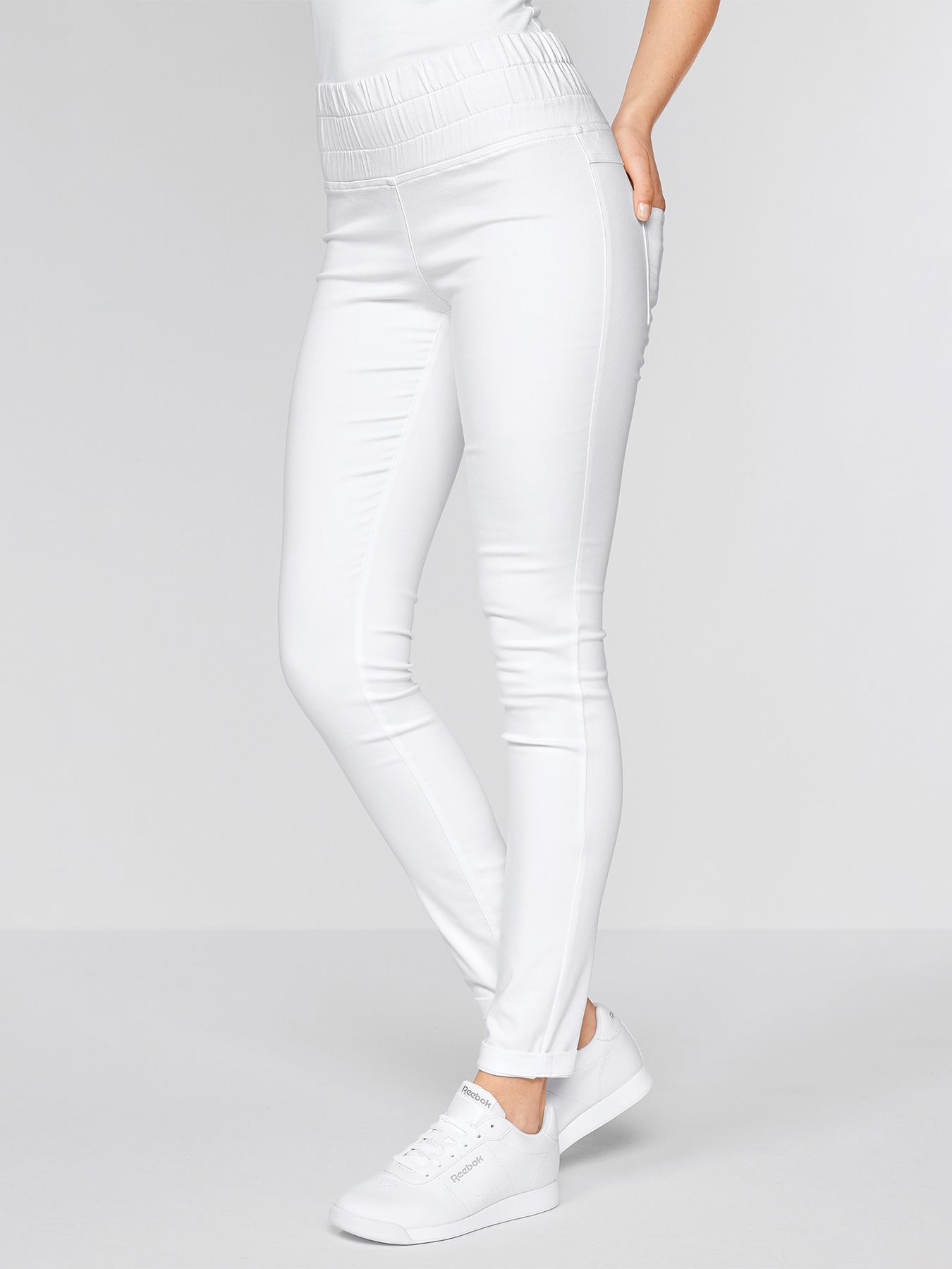 Soft-stretch jeggings MIRANDOLA - høj talje