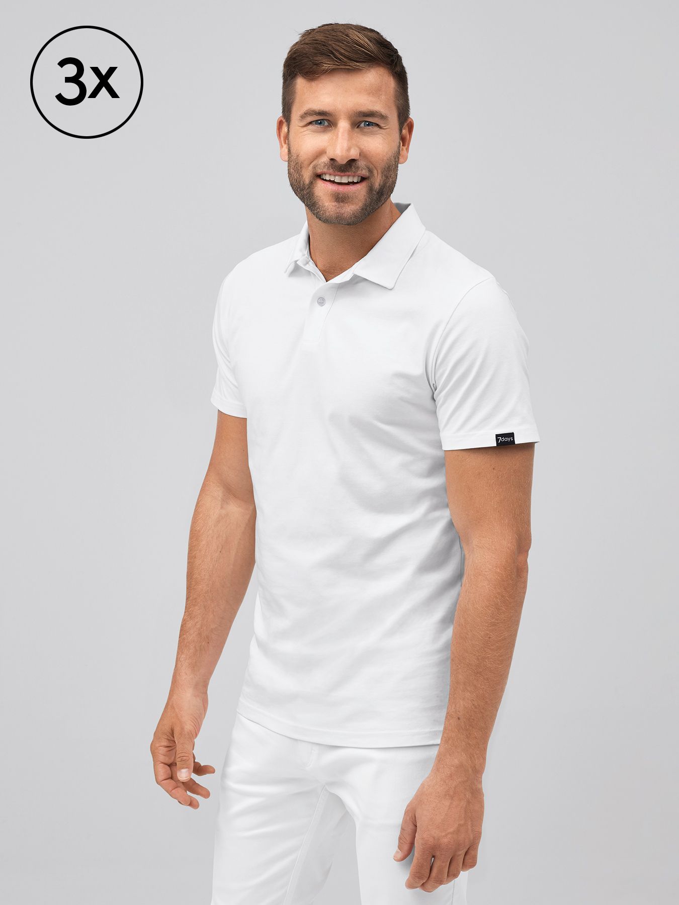 Unisex polo MADRID, jersey 3-pak - weiß